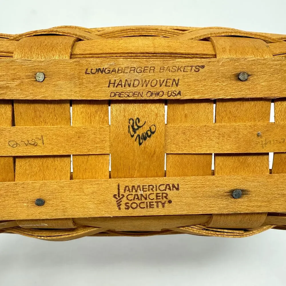 Longaberger Celebration American Cancer Society Handwoven Basket 7